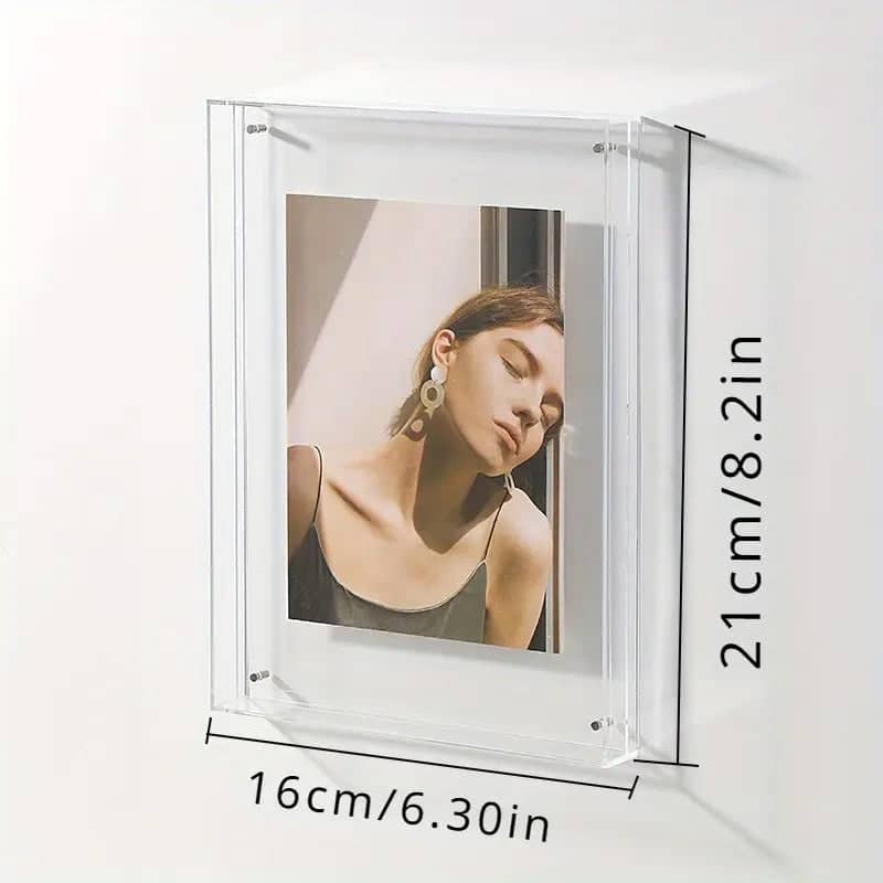 Double-Sided Acrylic Photo Frame with Screw Mount, 16 x 21 cm - Clear - view 4