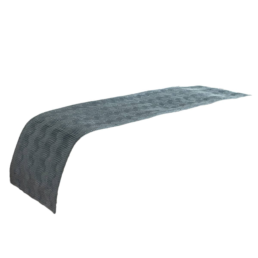 Double Sided Bed Runner Bed Scarf with Geometric Texture - 210 x 45 cm for 1.8 m Bed