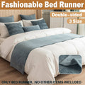 Double Sided Bed Runner Bed Scarf with Geometric Texture - 210 x 45 cm for 1.8 m Bed - view 2