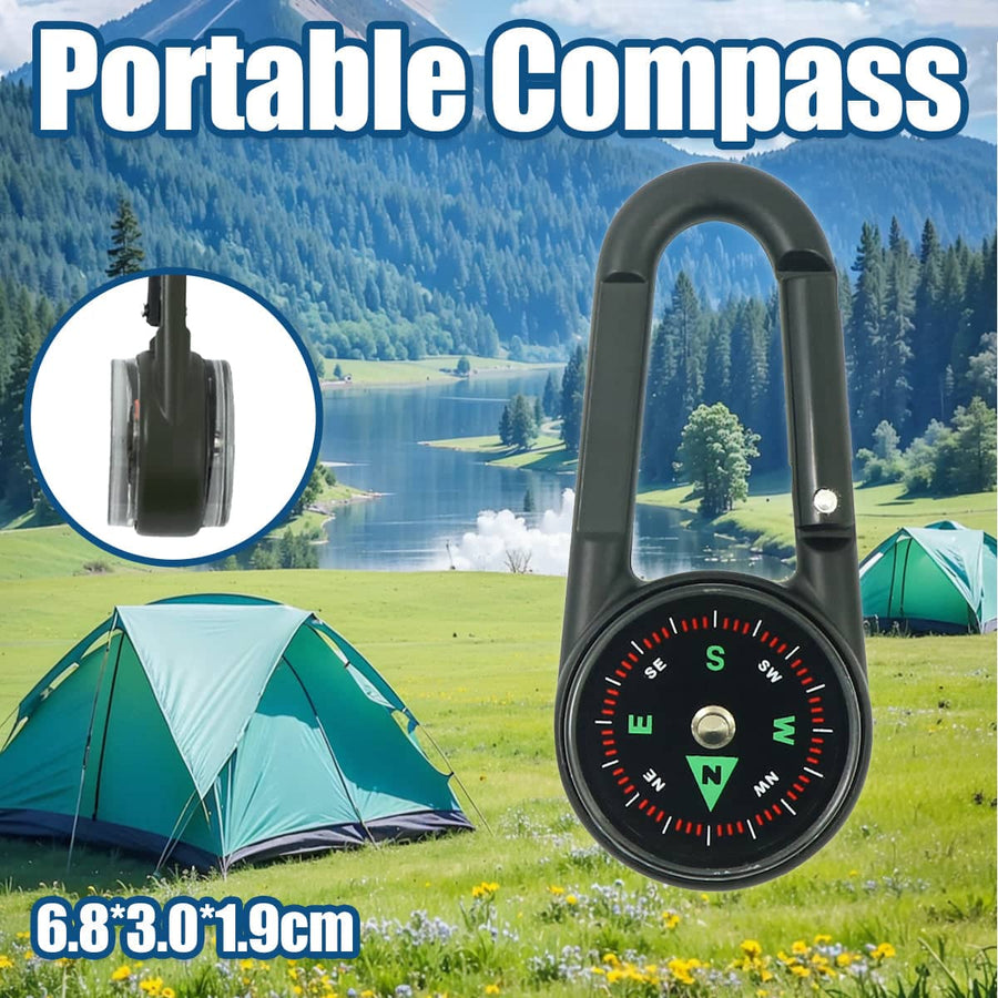 Double Sided Compass Buckle with Thermometer for Hiking, Climbing and Camping