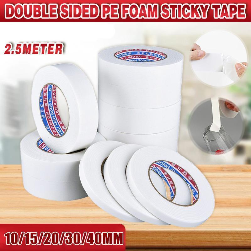Double Sided Foam Mounting Tape - 20mm x 2.5m, White - view 2