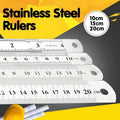 Double Sided Stainless Steel Ruler - 20cm, Pack of 2 - view 2