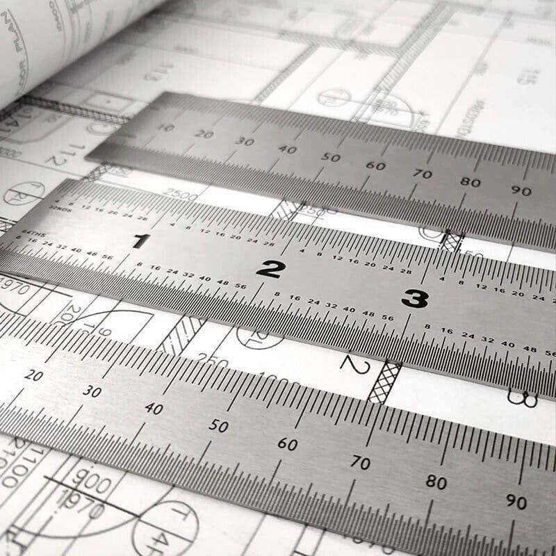 Double Sided Stainless Steel Ruler - 20cm, Pack of 2 - view 4