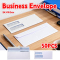 Double Window Business Envelopes White Peel and Seal Mailing Envelopes Pack of 50