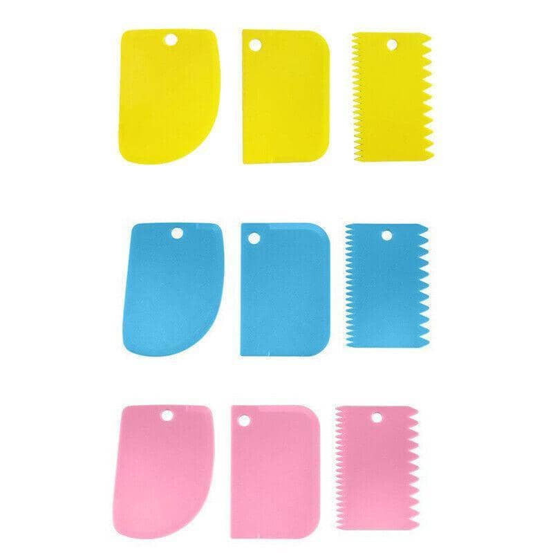 Dough Cutter and Icing Scraper, Set of 3 - Pink - view 3