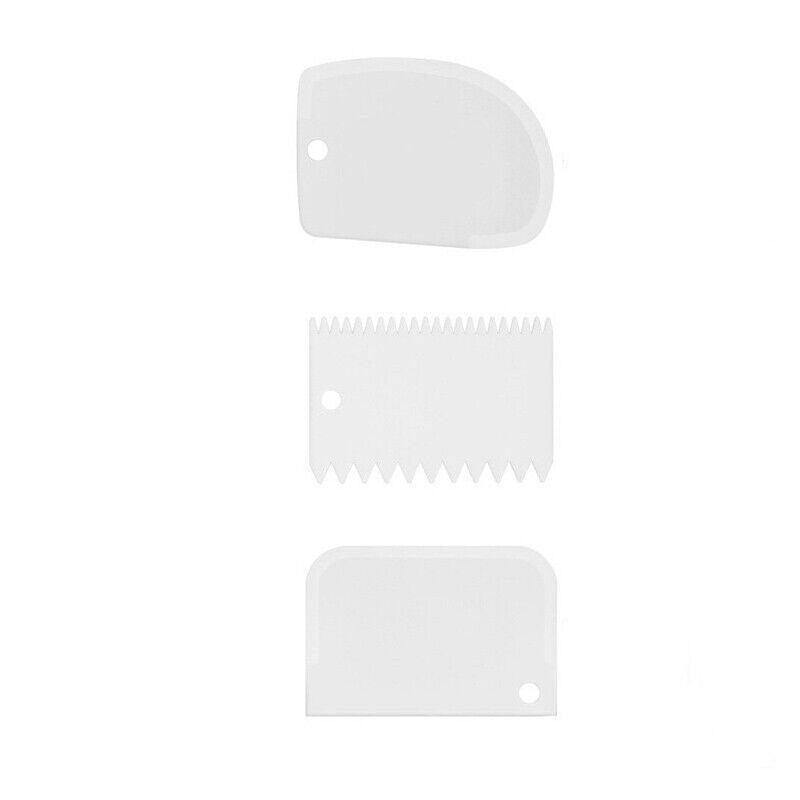 Dough Cutter and Icing Scraper, Set of 3 - White