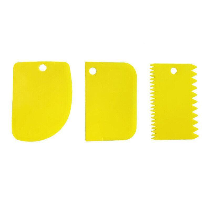Dough Cutter and Icing Scraper, Set of 3 - Yellow