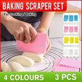 Dough Cutter and Icing Scraper, Set of 3 - Yellow - view 2