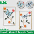 Dragonfly and Butterfly Iron Wall Decor, Set of 2 for Living Room and Bedroom