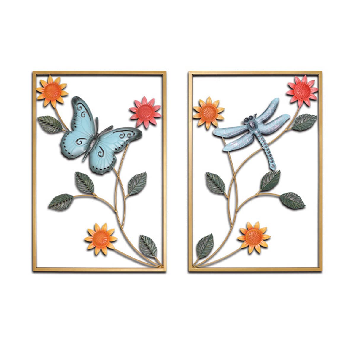 Dragonfly and Butterfly Iron Wall Decor, Set of 2 for Living Room and Bedroom - view 2