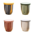 Drainable Fruit Cup with Lid and Fork, Leak-Proof - White and Grey - view 3