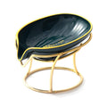 Drainage Soap Dish with Metal Stand - Dark Green