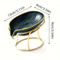 Drainage Soap Dish with Metal Stand - Dark Green - view 4