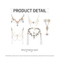 Draped Chain Headband with Blue Crystal Drops - Gold-Tone, Adjustable - view 4