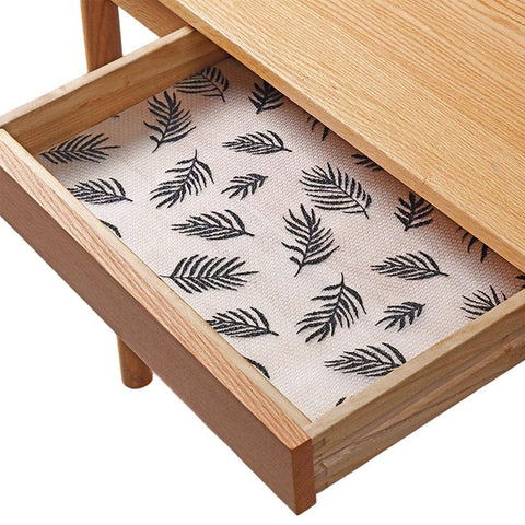 Drawer Liner Roll - Black Leaf Print, 45 x 150 cm