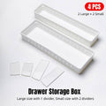 Drawer Storage Organiser Box Multi Compartment Kitchen Tableware Sorter, Pack of 4