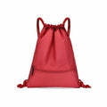 Drawstring Backpack Gym Sack, Nylon - Red