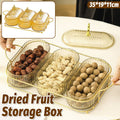Dried Fruit Storage Container with Clear Lid, Amber 3 Compartment Snack Tray