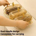 Dried Fruit Storage Container with Clear Lid, Amber 3 Compartment Snack Tray - view 4
