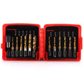 Drill Tap Bit Set of 13 Pieces with Hex Shank, Metric and SAE Threading Kit and Case - view 2