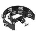 Drum Set Tambourine with Double Row Jingles and Adjustable Clamp - view 2