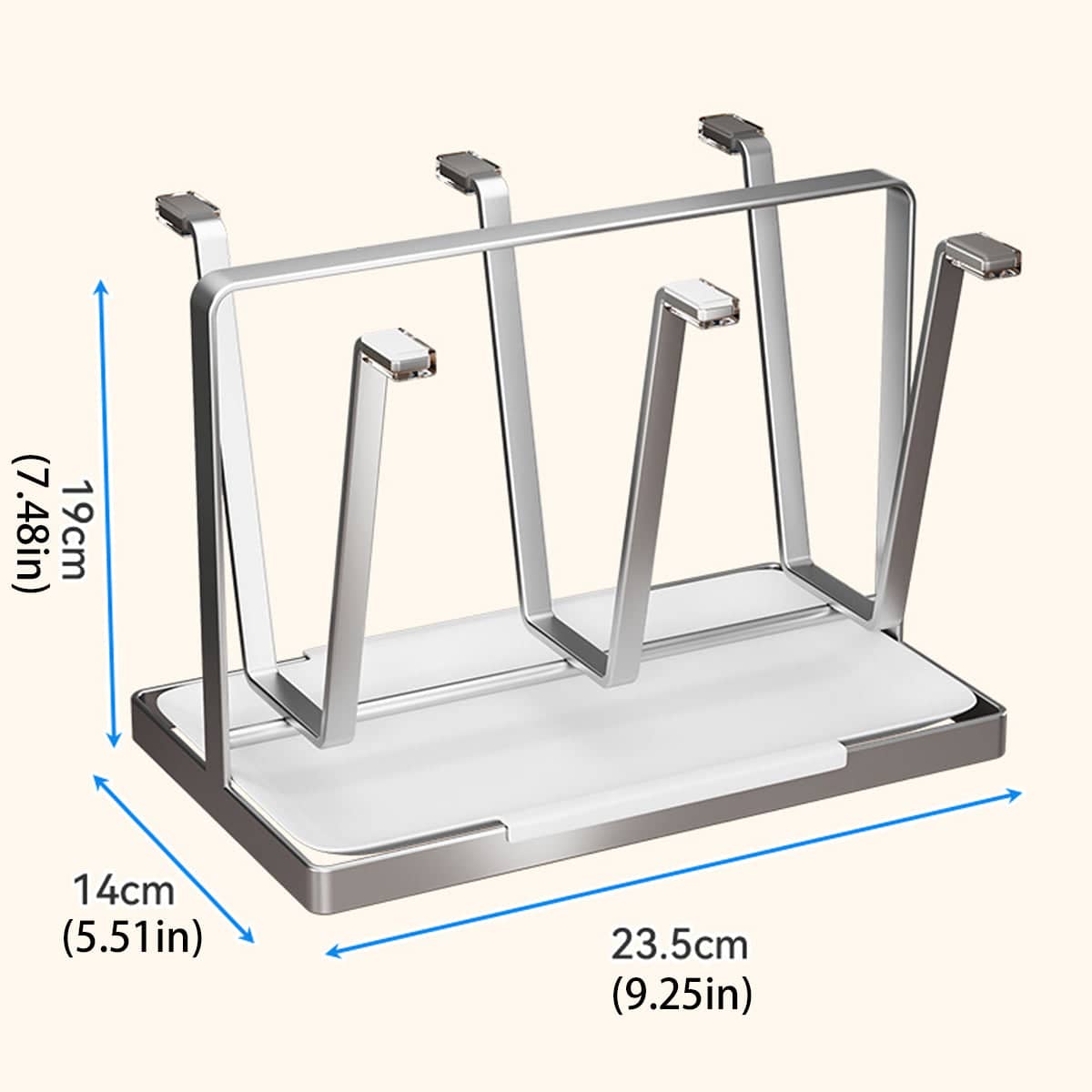 Drying Stainless Steel Cup Holder with 6 Hooks for Mugs, Glasses and Bottles - view 3