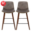 Artiss Cafe Barstool Wood Walnut 2 Pack - SuperSaverAU - view 1