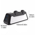 Dual Controller Charging Dock for PS5 - White, Dark Wood-Grain Front - view 4