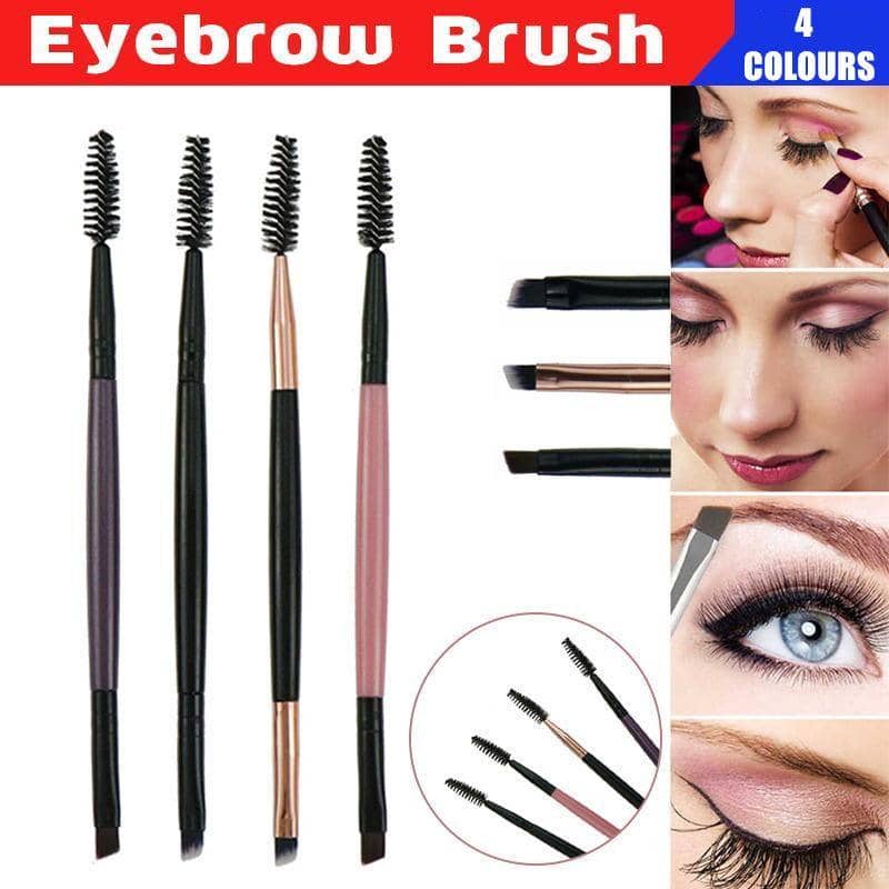 Dual Ended Eyebrow Brush and Lash Spoolie Angled Cut Makeup Tool - Pink - view 2