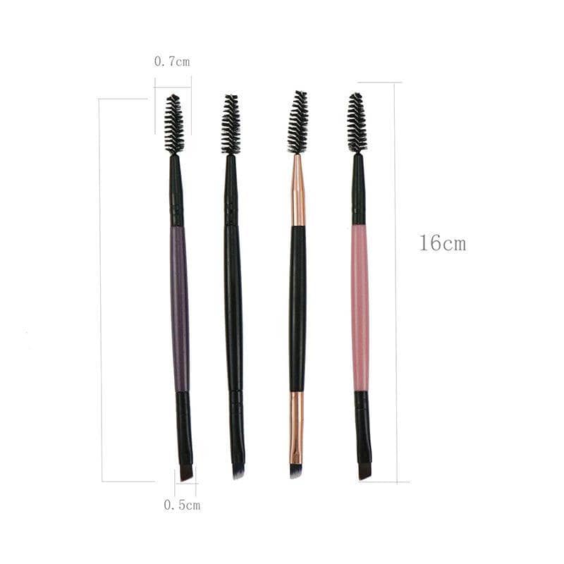 Dual Ended Eyebrow Brush and Lash Spoolie Angled Cut Makeup Tool - Pink - view 4