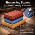 Dual Grit Woodworking Whetstone Sharpening Stone Set, 400 and 1000 Grit with Bamboo Base