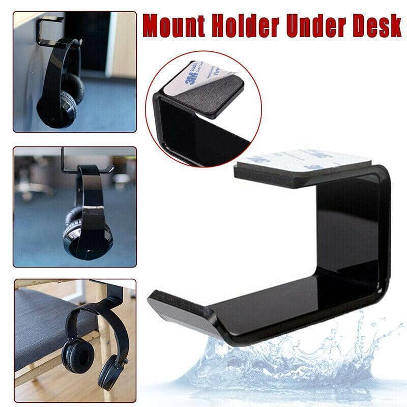 Dual Headphone Hanger with Adhesive Mount, 98 x 45 x 60 mm
