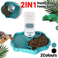 Dual-Purpose Reptile Feeder and Water Bowl with Bottle - Dark Brown - view 2
