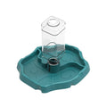 Dual-Purpose Reptile Feeder and Water Bowl with Bottle - Teal