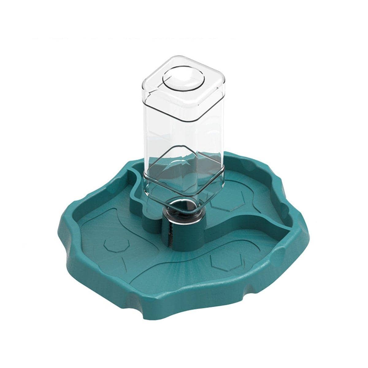 Dual-Purpose Reptile Feeder and Water Bowl with Bottle - Teal