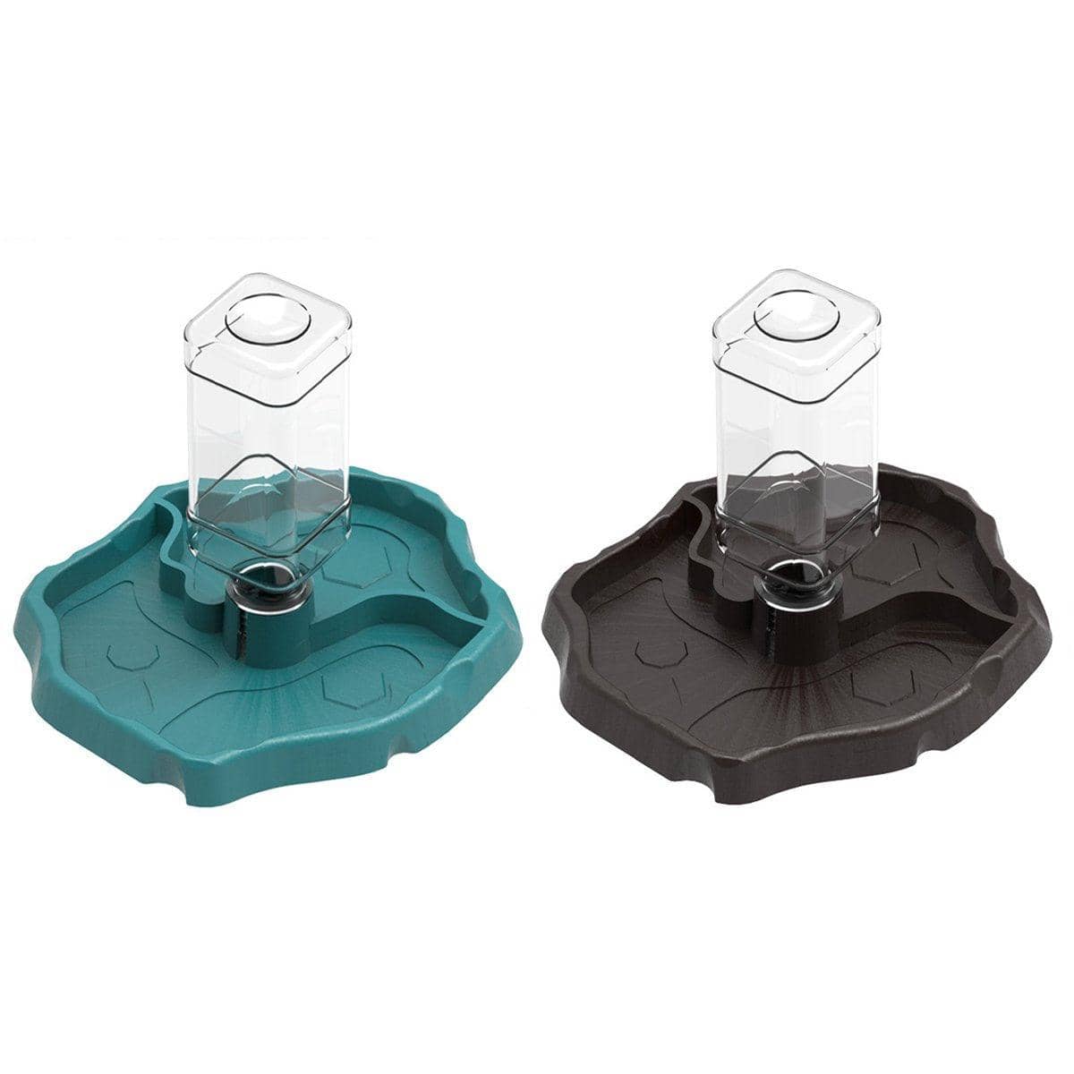 Dual-Purpose Reptile Feeder and Water Bowl with Bottle - Teal - view 3