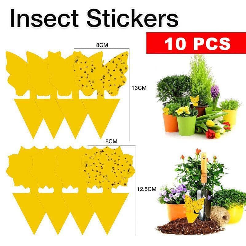 Dual-Sided Sticky Traps for Whitefly, Thrips and Gnats - Butterfly Shape, Pack of 10 - view 2