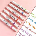 Dual Tip Curve Line Roller Pens, Set of 6 - Fun Patterned Colour Markers - view 4