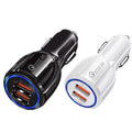 Dual USB Car Charger, QC 3.0 Fast Charging - Black - view 3