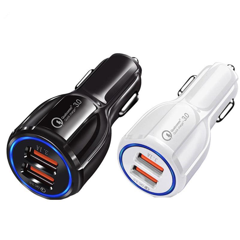 Dual USB Car Charger, QC 3.0 Fast Charging - Black - view 3