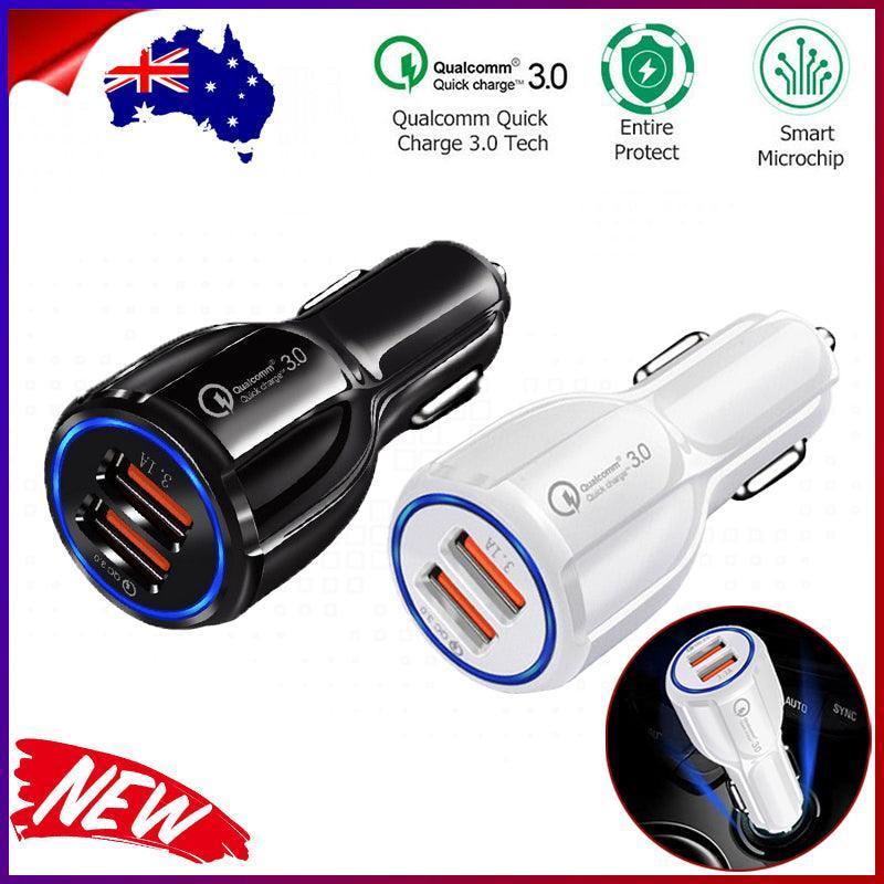 Dual USB Car Charger, QC 3.0 Fast Charging - Black - view 4