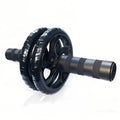 Dual-Wheel Ab Roller with Knee Pad for Home Core Workouts - Black