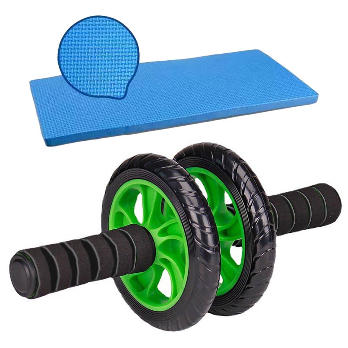 Dual-Wheel Ab Roller with Knee Pad for Home Core Workouts - Black - view 5