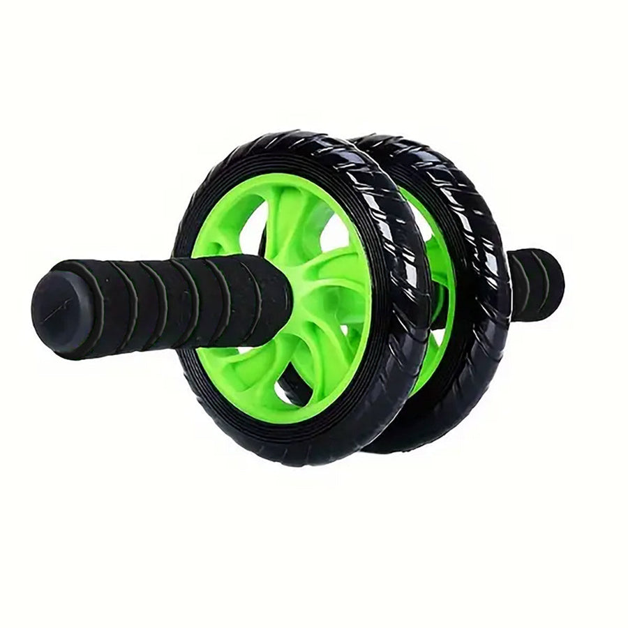 Dual-Wheel Ab Roller with Knee Pad for Home Core Workouts - Green