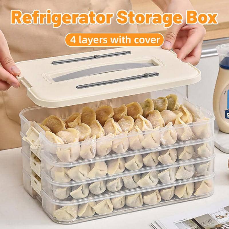 Dumpling Storage Box with Four Layers, 27 x 18 x 13 cm
