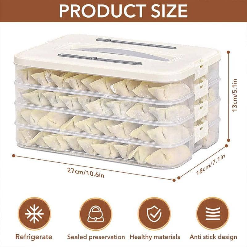 Dumpling Storage Box with Four Layers, 27 x 18 x 13 cm - view 3