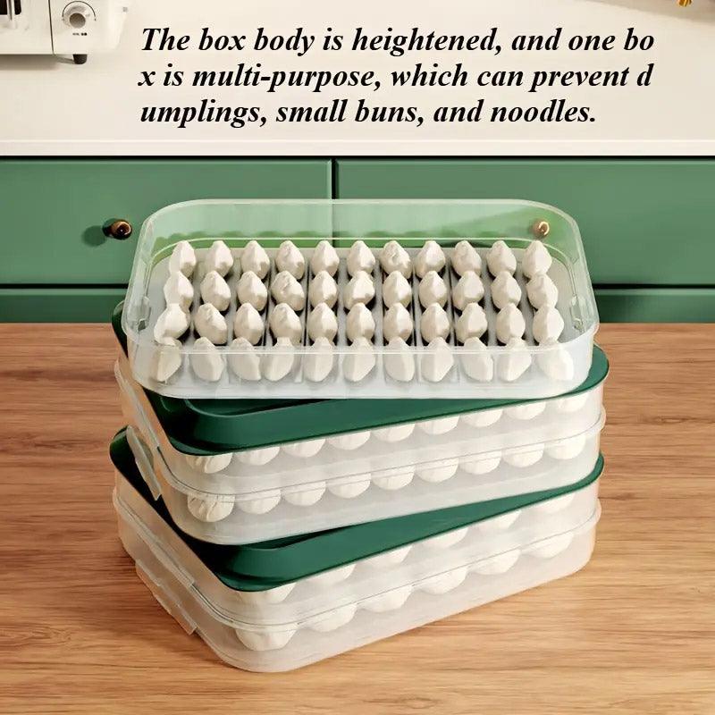 Dumpling Storage Box Sealed Fresh Freezer Container - Green-3 Layer - view 9