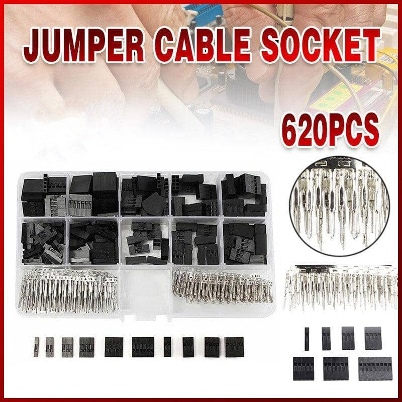 Dupont Crimp Pin and Housing Kit for Jumper Wires, 620 Pieces