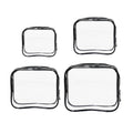 Durable PVC Cosmetic Bags, Pack of 4 - Black
