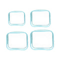 Durable PVC Cosmetic Bags, Pack of 4 - Blue